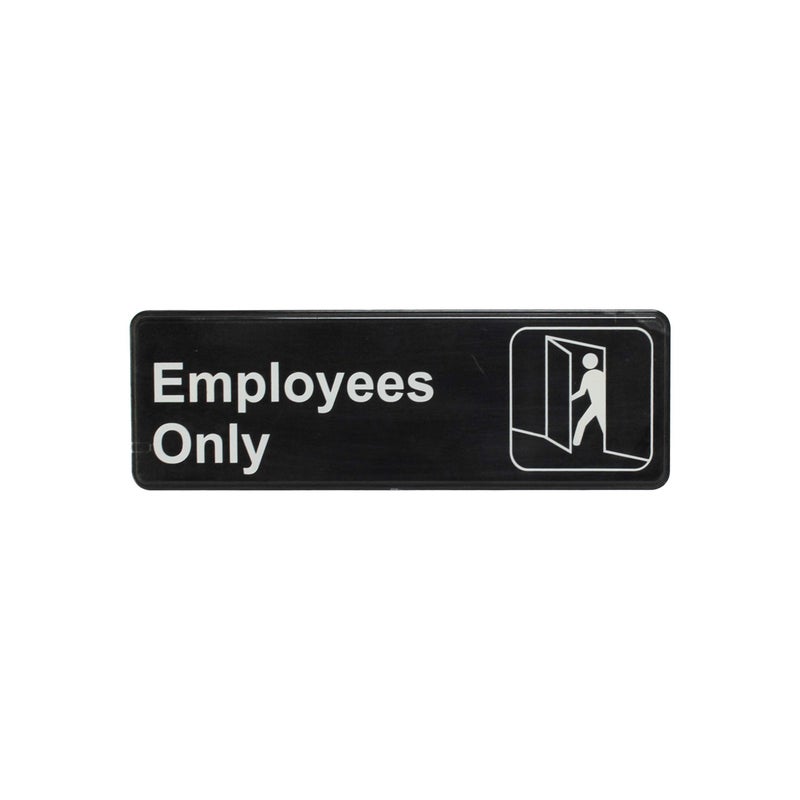Thunder Group PLIS9304BK "Employee Only" Information Sign with Symbols, 9 by 3-Inch - Image 1